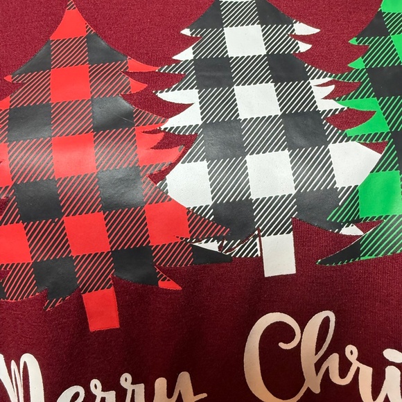 Merry Christmas Red Burgundy Christmas Trees Hoodie - Picture 3 of 9